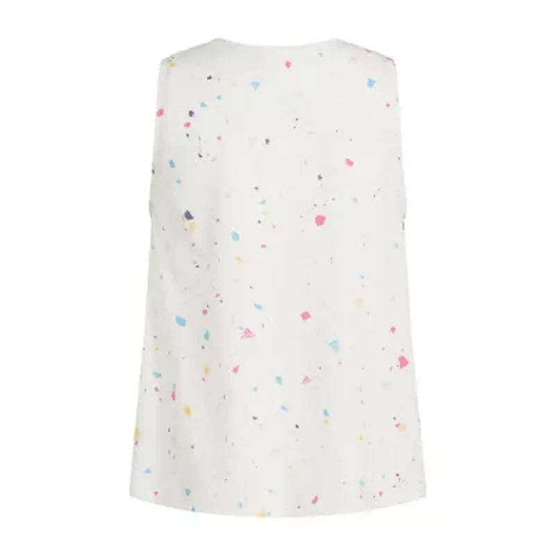 adidas Big Kid Girls Crew Neck Embroidered Sleeveless Active Tank Top