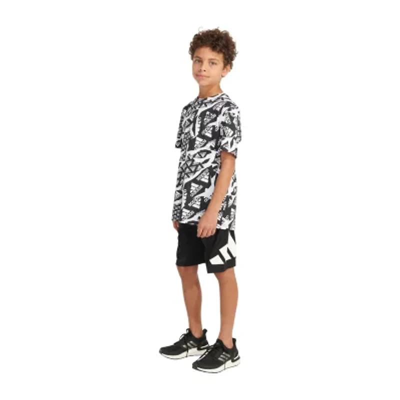 adidas Big Kid Boys Crew Neck Short Sleeve Regular Fit Graphic T-Shirt