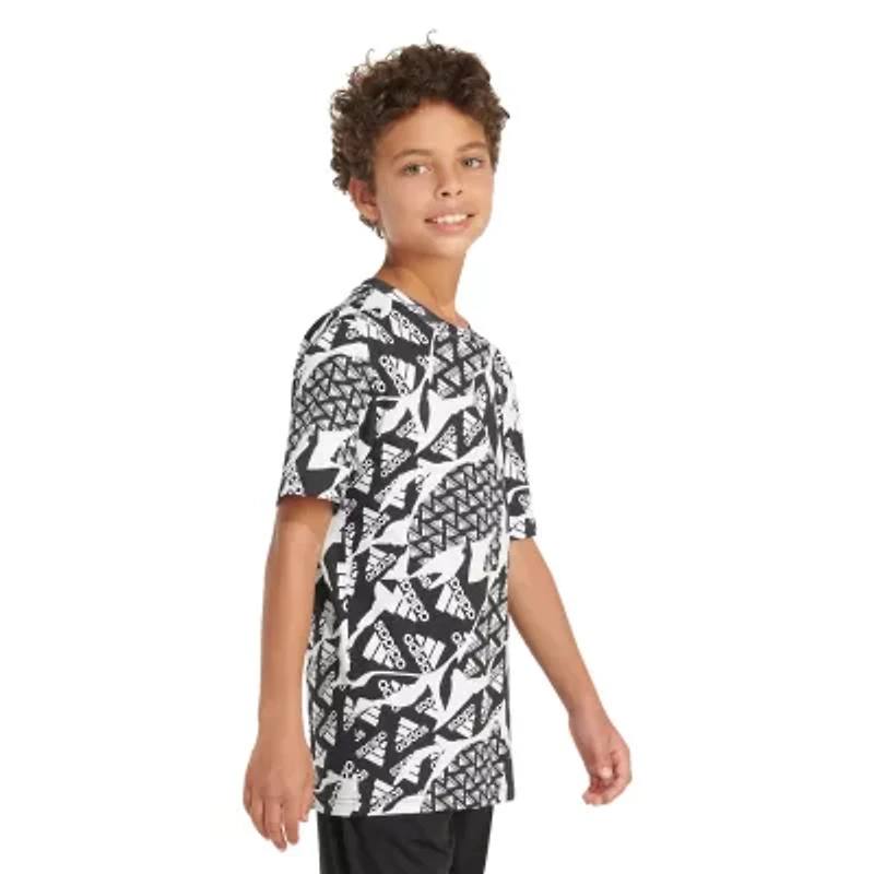 adidas Big Kid Boys Crew Neck Short Sleeve Regular Fit Graphic T-Shirt