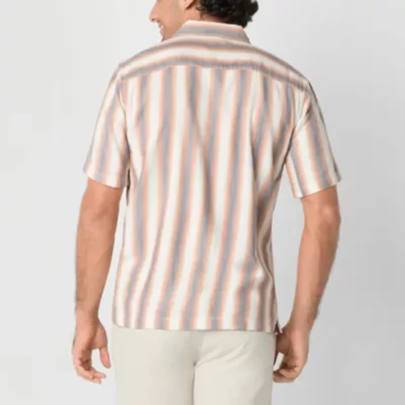 mutual weave Mens Short Sleeve Regular Fit Big and Tall Button-Down Shirt