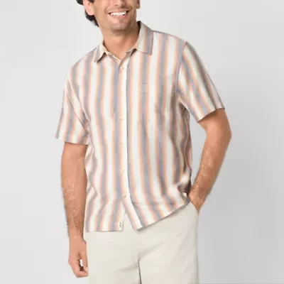 mutual weave Mens Short Sleeve Regular Fit Big and Tall Button-Down Shirt