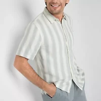 mutual weave Mens Short Sleeve Regular Fit Big and Tall Button-Down Shirt
