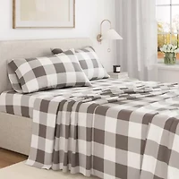 Linery Turkish Cotton Print Flannel Wrinkle Resistant Sheet Set