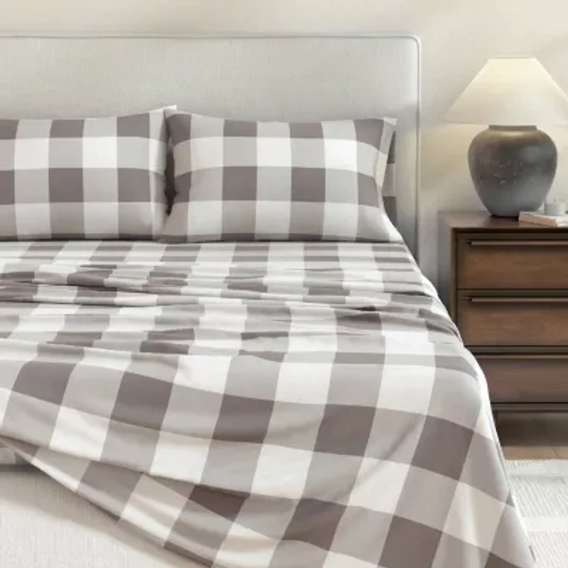 Linery Turkish Cotton Print Flannel Wrinkle Resistant Sheet Set