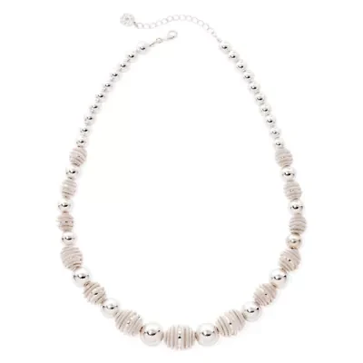 Monet® Silver-Tone Textured Bead Necklace