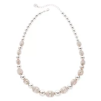 Monet® Silver-Tone Textured Bead Necklace
