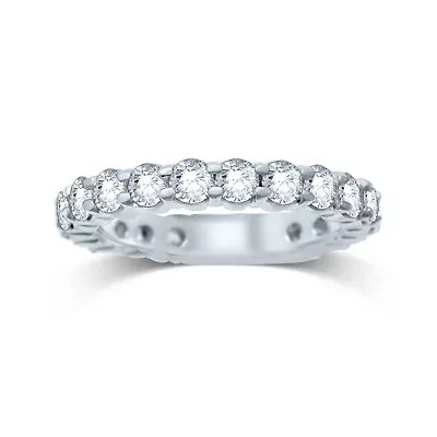 2 CT.T.W. Natural Diamond 14K White Gold Eternity Band