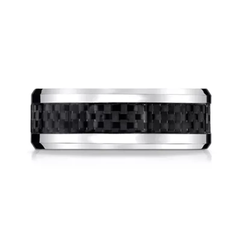 Mens Cobalt with Carbon Fiber Inlay 8mm Wedding Band