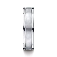 Mens Cobalt Satin Center Rounded Edge 6mm Wedding Band