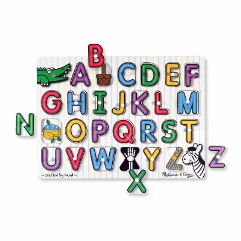 Melissa & Doug See-Inside Alphabet Peg Puzzle Interactive Toy