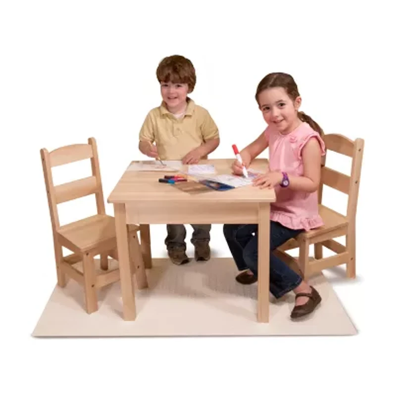 Melissa & Doug Wooden Table Chairs - Natural 3-pc. Chair Set