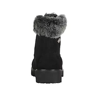 Lugz Womens Convoy Fur Block Heel Lace Up Boots