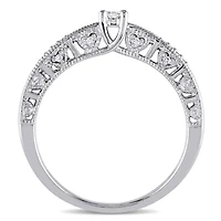 Promise My Love Womens 1/10 CT. T.W. Natural White Diamond Sterling Silver Round Ring