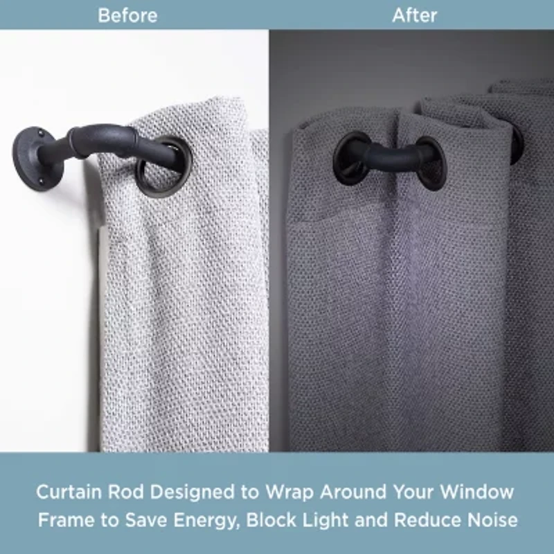Kenney Bronn Industrial Pipe 3/4 Adjustable Curtain Rod