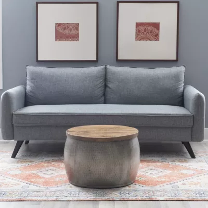 Kirkglen Metal Storage Drum Accent Table