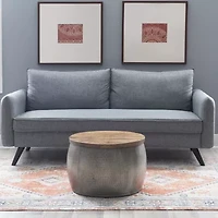 Kirkglen Metal Storage Drum Accent Table