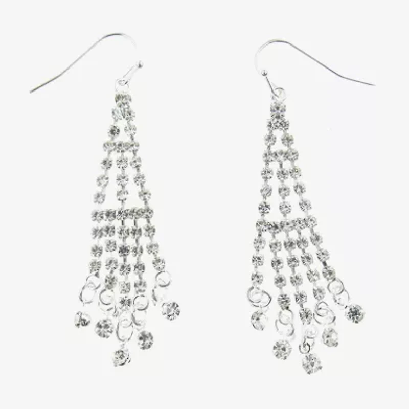 Vieste Rosa Womens Crystal Chandelier Earrings