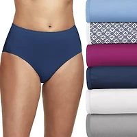 Hanes Ultimate™ Cool Comfort™ Cotton Ultra Soft Womens Average + Full Figure Cooling 6 Pack Brief Panty 40h6cc
