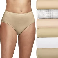 Hanes Ultimate™ Cool Comfort™ Cotton Ultra Soft Womens Average + Full Figure Cooling 6 Pack Brief Panty 40h6cc