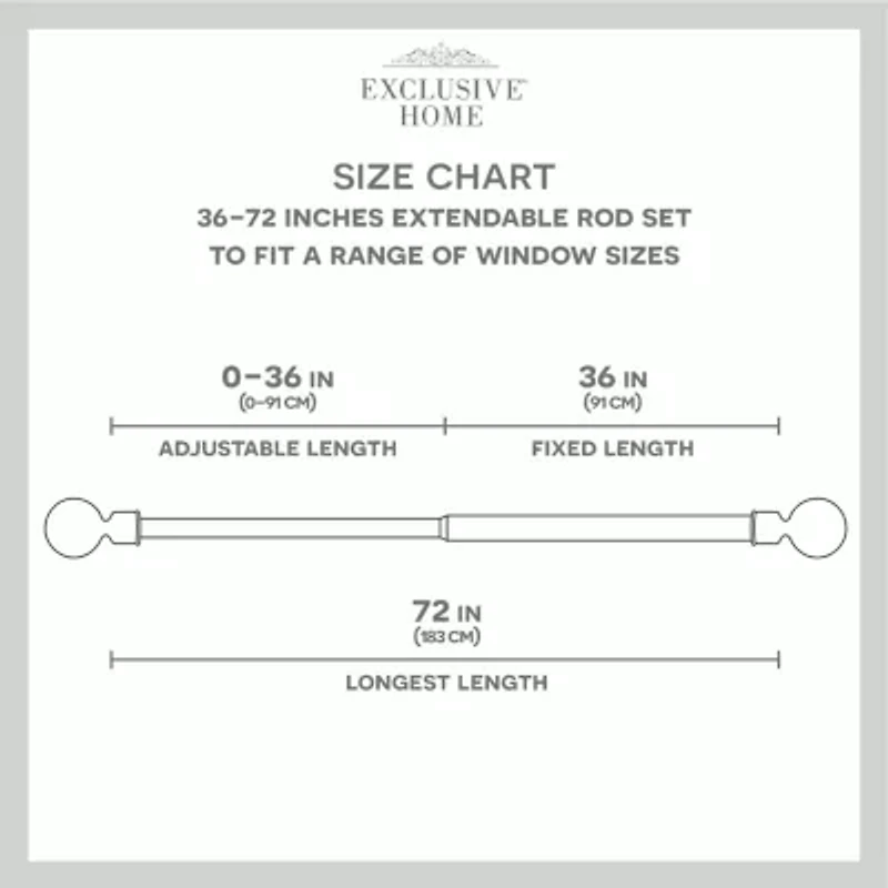 Exclusive Home Curtains Silver Aged Sphere 1 Adjustable Curtain Rod