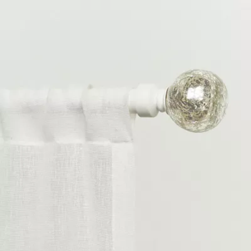 Exclusive Home Curtains Silver Aged Sphere 1 Adjustable Curtain Rod