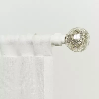 Exclusive Home Curtains Silver Aged Sphere 1 Adjustable Curtain Rod