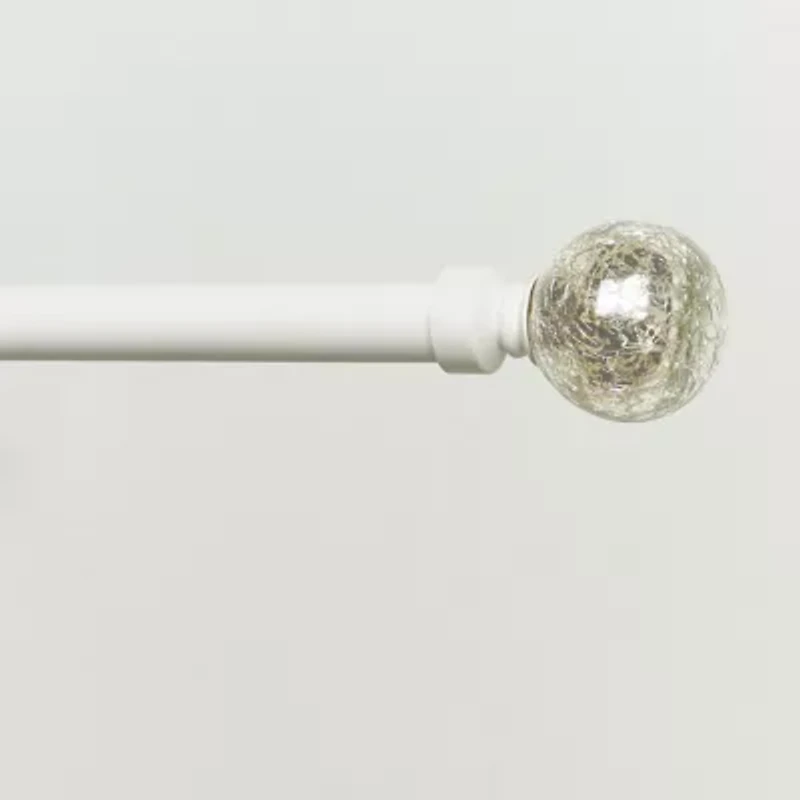 Exclusive Home Curtains Silver Aged Sphere 1 Adjustable Curtain Rod