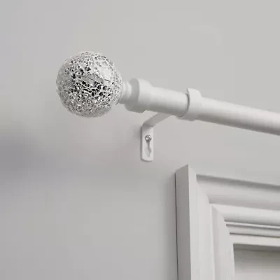Exclusive Home Curtains White Mosaic 1 Adjustable Curtain Rod