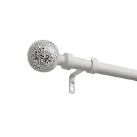 Exclusive Home Curtains White Mosaic 1 Adjustable Curtain Rod