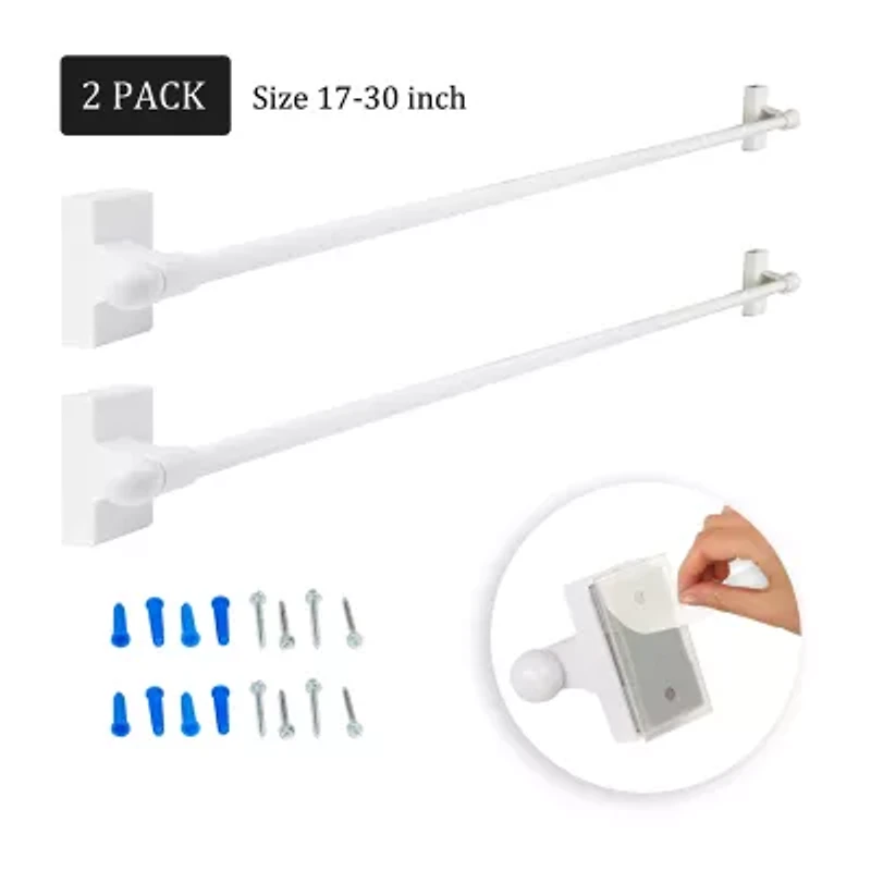 Rod Desyne 2pk Self Adhesive 7/16 Adjustable Curtain