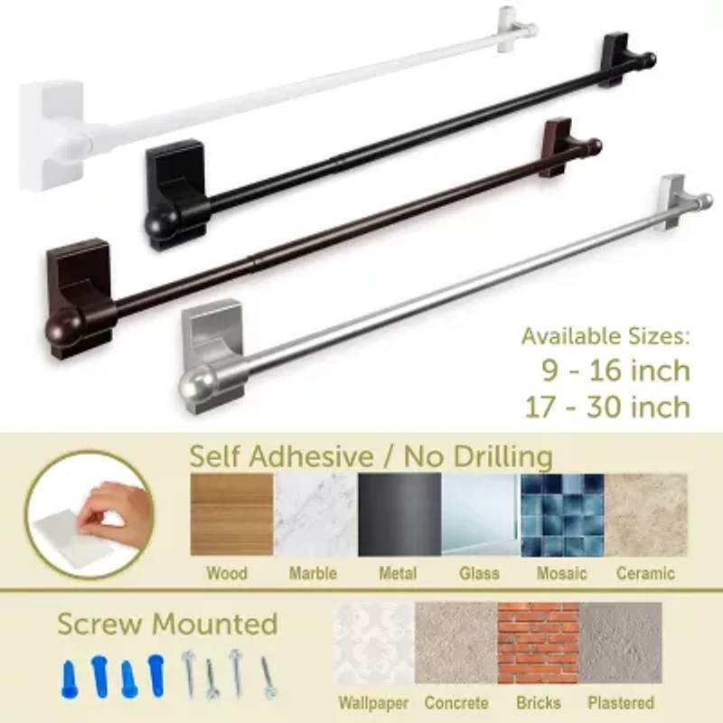Rod Desyne Self Adhesive 7/16 Adjustable Curtain