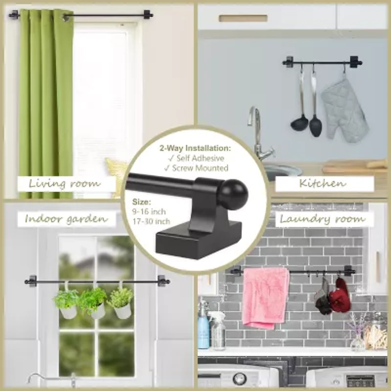 Rod Desyne Self Adhesive 7/16 Adjustable Curtain