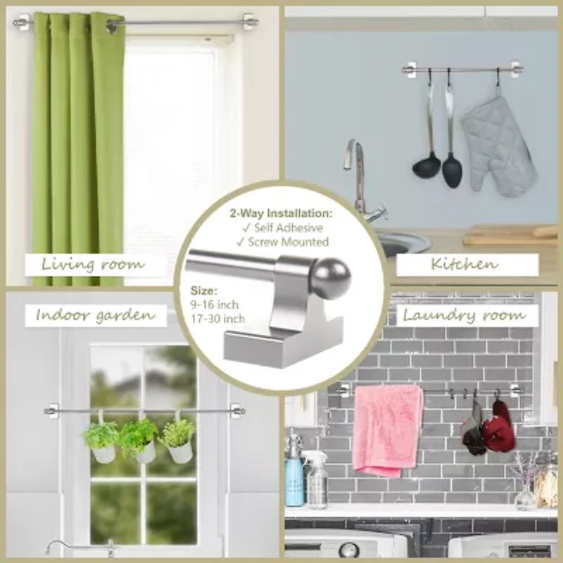 Rod Desyne Self Adhesive 7/16 Adjustable Curtain
