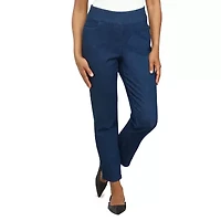 Alfred Dunner Classics Womens Mid Rise Stretch Fabric Straight Leg Jean