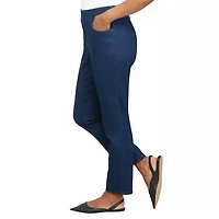 Alfred Dunner Classics Womens Mid Rise Stretch Fabric Straight Leg Jean
