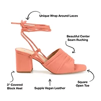Journee Collection Felisity Womens Round Open Toe Block Heel Pumps