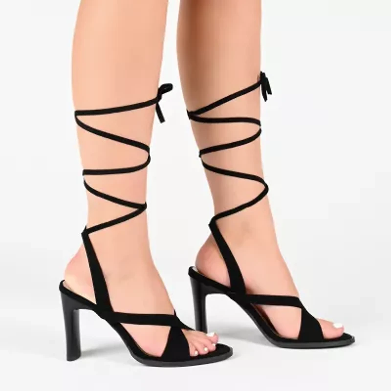 Journee Collection Adalee Womens Round Open Toe Stacked Heel Pumps