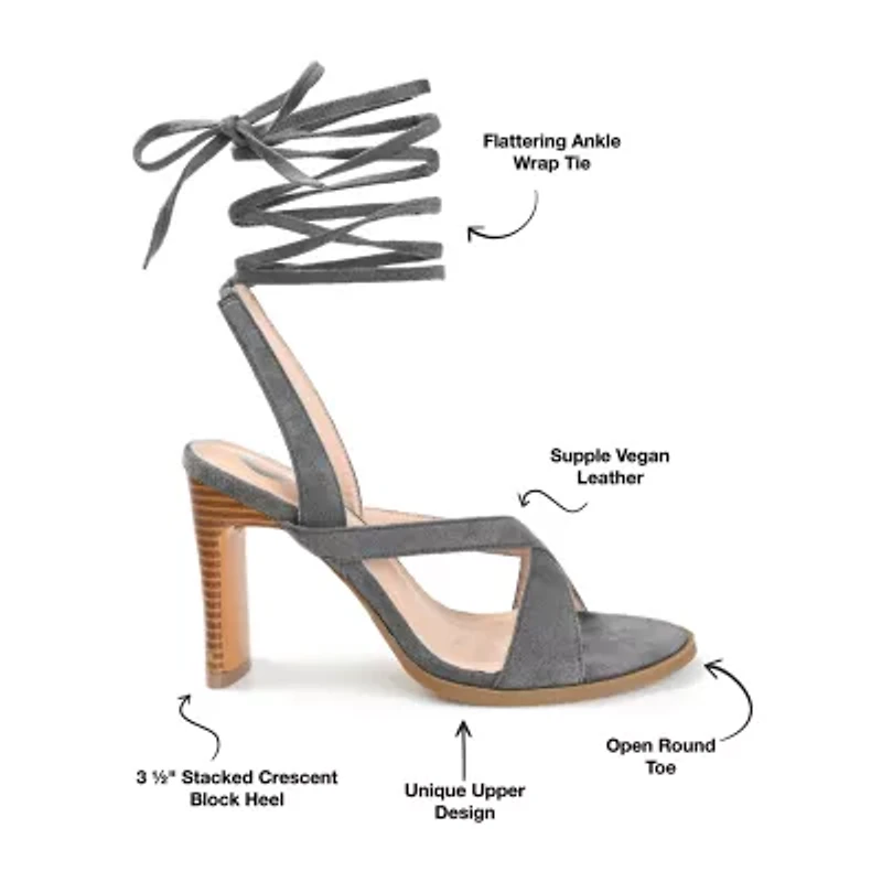 Journee Collection Adalee Womens Round Open Toe Stacked Heel Pumps