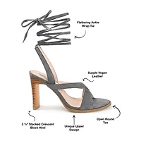 Journee Collection Adalee Womens Round Open Toe Stacked Heel Pumps