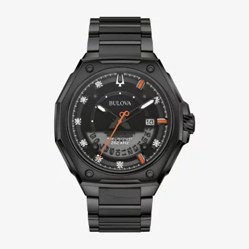 Bulova Marc Anthony Precisionist X Mens Diamond Accent Black Stainless Steel Bracelet Watch 98d183
