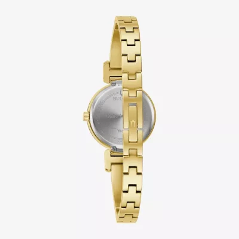 Bulova Marc Anthony Modern Bangle Womens Diamond Accent Gold Tone Stainless Steel Bangle Watch 97p164