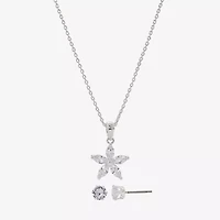 Sparkle Allure Womens Cubic Zirconia Pure Silver Over Brass Star 2-pc. Jewelry Set