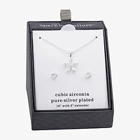 Sparkle Allure Womens Cubic Zirconia Pure Silver Over Brass Star 2-pc. Jewelry Set