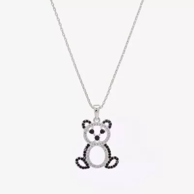 Sparkle Allure Womens Cubic Zirconia Pure Silver Over Brass 16 Inch Pendant Necklace