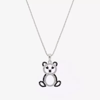 Sparkle Allure Womens Cubic Zirconia Pure Silver Over Brass 16 Inch Pendant Necklace