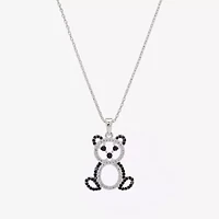 Sparkle Allure Womens Cubic Zirconia Pure Silver Over Brass 16 Inch Pendant Necklace