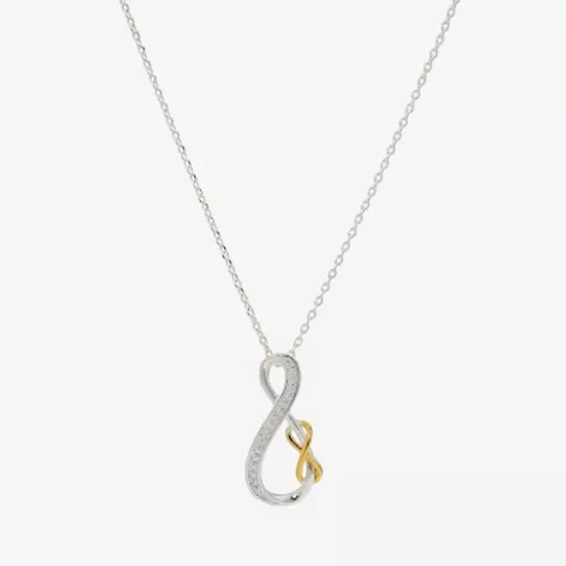 Sparkle Allure Womens Cubic Zirconia Pure Silver Over Brass 16 Inch Pendant Necklace