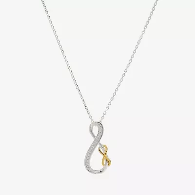 Sparkle Allure Womens Cubic Zirconia Pure Silver Over Brass 16 Inch Pendant Necklace
