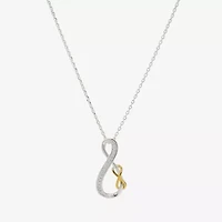Sparkle Allure Womens Cubic Zirconia Pure Silver Over Brass 16 Inch Pendant Necklace