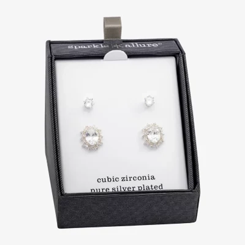 Sparkle Allure Cubic Zirconia 12.6mm Stud Earrings